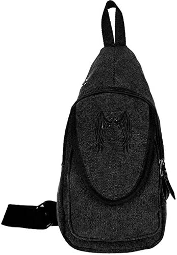 YIYIDG Angel Wing Canvas Sling BackPack Outdoor Sports Chest Bag Sling Backpack Lightweight With Charging Port For Men Women Boys Girls