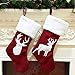 Faylapa Personalized Christmas Stocking, 6 Pack 18 Inch Knitted Xmas Stocking for Kids with DIY Snowman Name Tags, for Fireplace Christmas Holiday Family Party Decoration, Red Green White