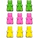 Gummy Molds Silicone Bear | Candy & Chocolate Mold Maker for Jello Gelatin Bears | Kids Party 6 Pack with 2 Bonus Droppers - 300 Cavities - Non Stick & BPA Free - By Lucentee