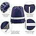 Navy-Drawstring-Bags-Backpack Reflective in Bulk 10 Pack, Cheap Sports Gym Sack Pack Cinch Bag with Strings