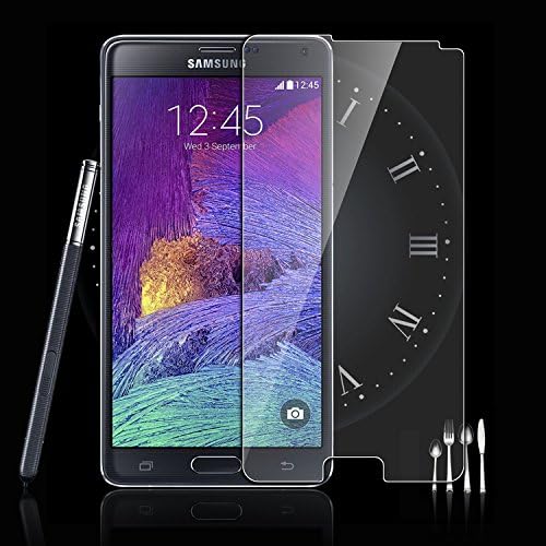 HiveTech™ Samsung Galaxy Note 4 Tempered Glass Screen Protector 0.26mm Premium HD Clear Ballistic Glass Screen Protector [Curved Edge Protection Technology] [Bubble Free Easy Installation] [Extreme Fit] [Zero Gap] [Maximum Screen Protection from Bumps, Drops, Scrapes, and Marks] [Lifetime Warranty] (Samsung Note 4)