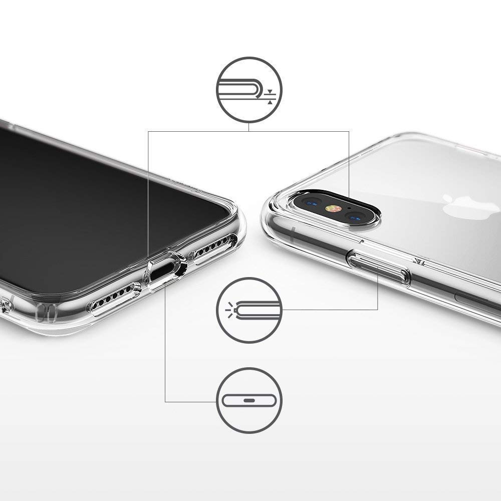 iPhone Xs Max Case,PC TPU Hybrid 2 in 1 Protective Case for iPhone Xs Max, Transparent iPhone case, Anti-Scratch Hard Back,iPhone 6.5\
