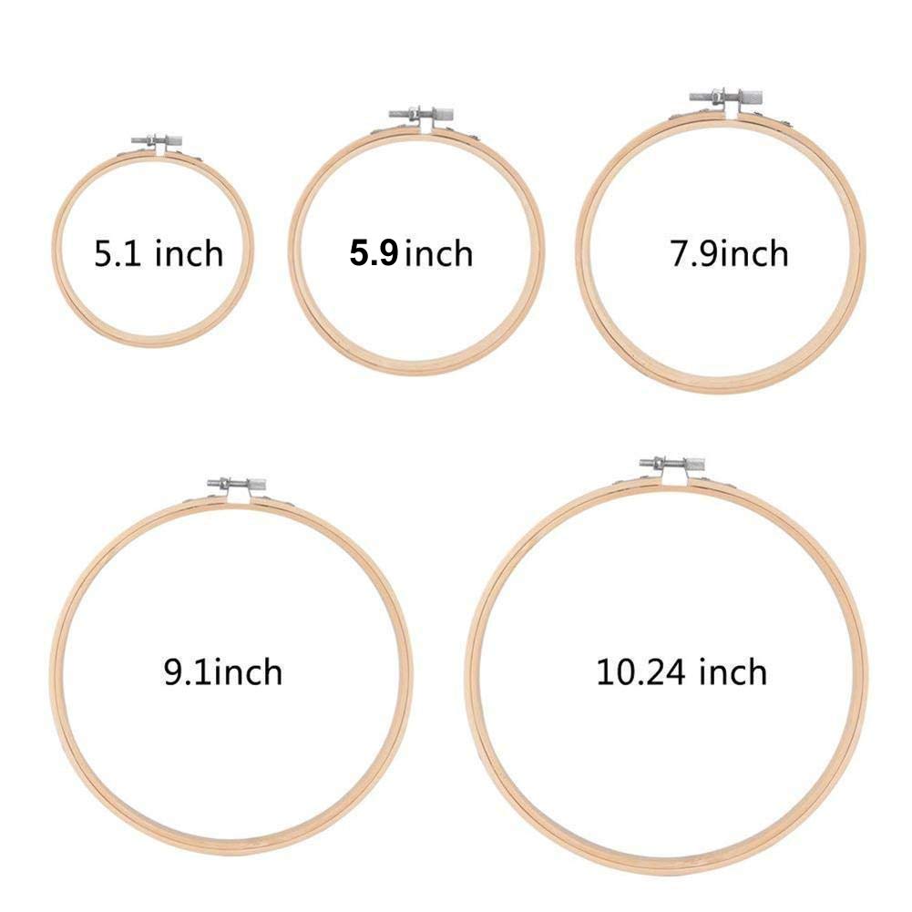 Full Range of Embroidery Starter Kit Including 5 Pieces Bamboo Embroidery Hoops, 100 Color Threads, 2 Pieces 12 by 12-Inch 14 Count Classic Reserve Aida and Cross Stitch Tool Kit for Beginners