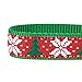 Blueberry Pet 4 Patterns Christmas Joy Snowflakes and Trees Adjustable Dog Collar with Detachable Bow Tie, Large, Neck 18