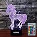 Unicorn 3D Lamp with Remote Unicorn Gifts for Girls(7 Colors Changing)
