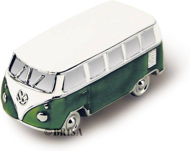 BRISA VW Collection - Volkswagen Refrigerator Office Pinboard Magnet T1 Bus 3D Mini Model (Classic Bus/Green)