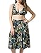 Women's Floral Print Backless Summer Beach Party Swing Solid Flare Shift Casual Dress Skirted Bikini for Vacation Party Home