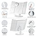 Tobbiheim Makeup Mirror with 10x / 3x / 2x Magnification, Vanity Mirror with 4 LED Tape-lights, Touch Screen, 180°Adjustable Rotation, Dual Power Supply, Cosmetic Mirror for Barthroom Bedroom (White)