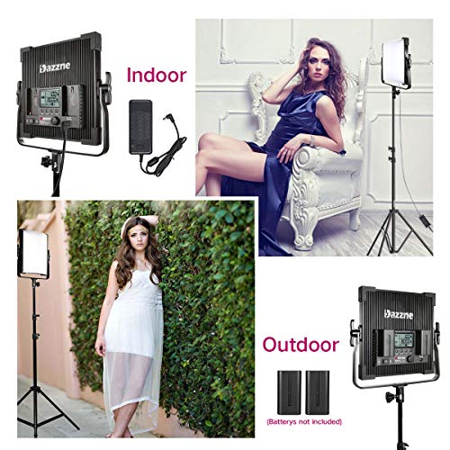 Bi-Color LED Video Lighting Kit Photography Panel 3000K-8000K 45W 19000 Lux TLCI 96 Dimmable for Studio YouTube Video Shooting Film Photo Twitch Live Stream Vlog Green Screen Lighting High Brightness