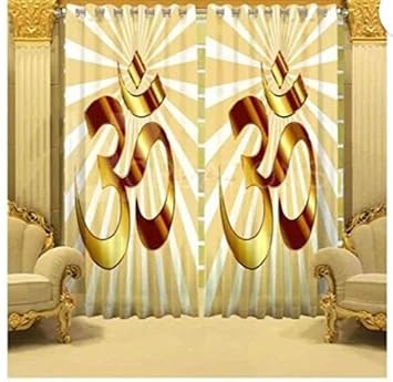 Buy Harshika Home Furnishing God Om 3d Print Polyester Long Door