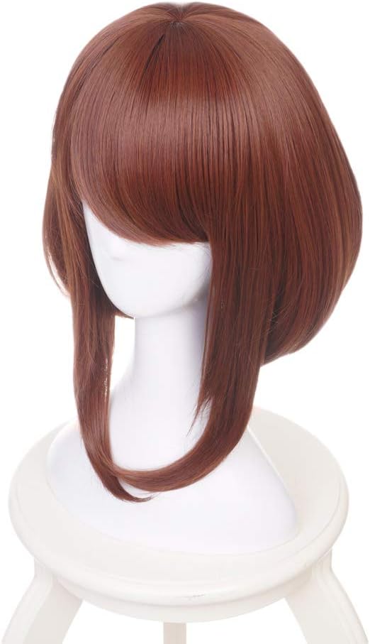 MUZIWIG Ochako Uraraka Anime Wig Cosplay My Hero Academia Synthetic Hair with Free Wig Cap for Halloween Party Carnival Nightlife Concerts Weddings Costume Accessories - Image 3