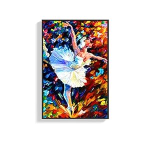 Framed Canvas Wall Art for Living Room, Bedroom Beautiful Ballerina Canvas Prints for Home Decoration Ready to Hang - 16x24 inches