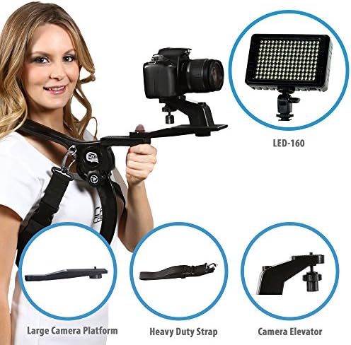 Cam Caddie Scorpion Shoulder Support &amp; Video Light Stabilizing , Black (0CC-LED-160-SS)