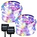 2 Pack RGB Solar Rope Lights Outdoor LED String Lights Waterproof Fairy Lights for Garden Patio Party Decoration Dusk to Dawn 23FT