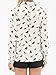 Clothink Women White Bird Print Shirt Collar Long Sleeve Button Up Shirt