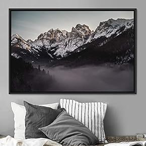 signwin Framed Canvas Wall Art Snow Mountain Cool...