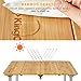 KingCamp Folding Table Bamboo Top Aluminum Frame Quarter Fold Detachable Legs Height Adjustable Portable for Camping Picnic Outdoor with Carry Bagthumb 3