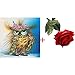 Alonea 5D Diamond Cat Embroidery Painting Animal Rhinestone Cross Stitch Decor DIY (1PC Diamond Embroidery+1PC Artificial Roses Flowers)