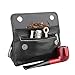 Health Secure Soft Genuine Leather Preserve Freshness Pipe Tobacco Pouch case with 2 Pipe Holder Pocket (Black)