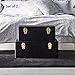 Beautify Black Velvet Decorative Storage Trunk Set with Brass Clasps - College Dorm and Bedroom Footlocker Trunks