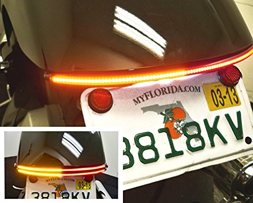 Double-Stack LED Fender Eliminator Running Light, Brake Light, and Turn Signal Kit with Tag Light and Bracket for Honda Fury (Smoked Lens)
