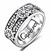Caperci Men's Sterling Silver Spiked Ship Helm Wheel and Diamond Iced Out Band Ring