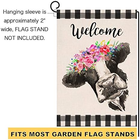 Double-sided backyard flag with a design featuring 12 inches.