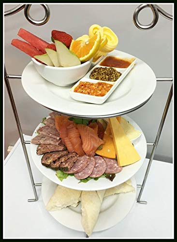 3 Tier Stainless Steel High Tea Serving Plate Stand Round High Tea