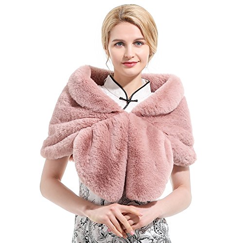 Roniky Large Warm Faux Fur Shawl Wrap Stole Shrug Winter Wedding Cover Up (SALE!!)