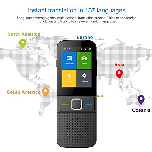 TEEPAO Smart Language Translator Device, 137 Languages Two-Way Real Time WiFi/Offline Instant Translation with 2.4 Inch Touch Screen, Pocket Voice/Text/Recording/Photo Translator Device