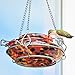 Nature's Way Bird Products GHF5 Hand Blown Garden Top Fill Hummingbird Feeder, 16 oz Capacity, Molten