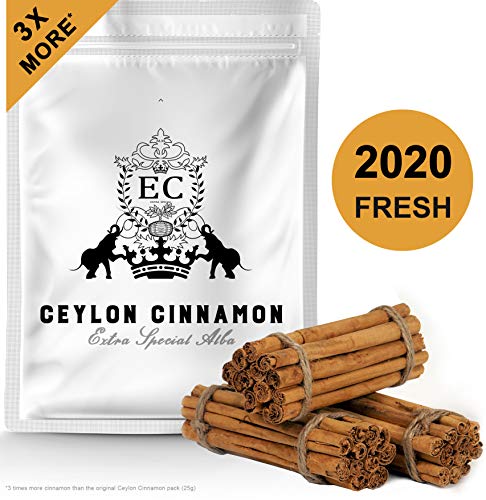 Ceylon's Finest True Alba Cinnamon (Canela Ceilan) | 6" Long Cinn Sticks | 2022 Fresh Harvest | Naturally Sweet Cinnamomum Zeylanicum (Verum) | Lanka Luxury Spices | 150 Grams (Approx 20-25 Quills)