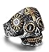 REVOLIA Stainless Steel Rings for Men Skull Punk Rings Cross Vintage Size 8