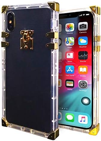 Case for iPhone Xs MAX | Square Edge Fashion Clear Slim Designer | Cover/Bumper/Skin/Cushion (Compatible only with The 6.5" iPhone Xs MAX) (Clear)
