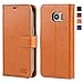 OCASE Galaxy S7 Edge Case Leather Wallet Flip Case for Samsung Galaxy S7 Edge (Light Brown)