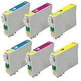 Inkforever 6 Pack Only Colors T200xl Ink Cartridges for Epson Xp-200, Xp-300, Xp-400, Wf-2520, Wf-2530, Wf-2540. T200xl120, T200xl220, T200xl320, T200xl420