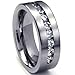 8 MM Men's Titanium ring wedding band with 9 large Channel Set CZ