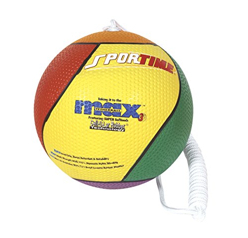 Sportime Max Tether Ball with Nylon Rope - Official Size and Weight - Multicolor