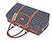 BAOSHA HB-25 Cute Lady Women Canvas Travel Bag Weekender Overnight Bag Carry-on Duffel Tote Bag (Blue Dot)