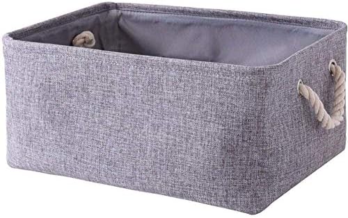 Huyizhi Home Storage Accessories Cotton And Linen Canvas Clothes Toy Fabrics Gray Storage Boxes 41 * 31 * 18CM from