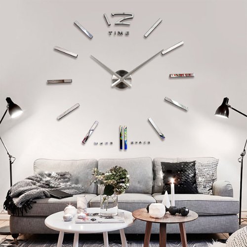 Big-Large-DIY-Frameless-Wall-Clock-Kit-3D-Mirror-Decoration-Silver