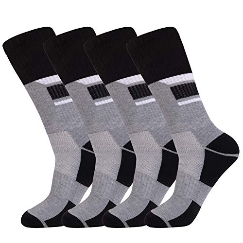 Mens Crew Athletic Socks with Cushion Performance for Sports Workout 4 pack