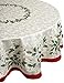 Lenox Golden Holly Embroidered Design Christmas Tablecloth 70" Round