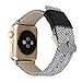 Kobwa 38MM/42MM Watch Band for Apple Watch, Fashion Genuine Leather Watch Band Denim Fabric Replacement Watchband Watch Strap For Iwatch Series 1 Series 2