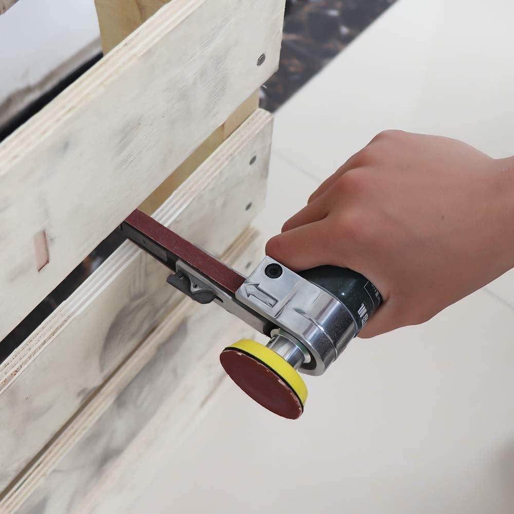Meterk Belt Sander Multifunctional Handheld Electric Belt Sander for Grinding, Polishing, and Hole Drilling on Metal, Wood, Stone - - 