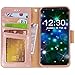 Arae Case Compatible for Samsung Galaxy S8 plus / S8+, [Wrist Strap] Flip Folio [Kickstand Feature] PU leather wallet case with ID&Credit Card Pockets (NOT for galaxy s8) (Rosegold)