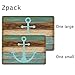 Uphome Nautical Anchor Bathroom Rug, Vintage Retro Flannel Microfiber Turquoise and Brown Non-Slip Soft Absorbent Bath Rug Kitchen Floor Mat Carpet (1 pc16 W x 24