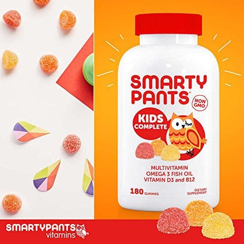 SmartyPants Kids Complete Gummy Vitamins: Multivitamin & Omega 3 DHA/EPA Fish Oil, Methyl B12, Vitamin D3, limiT Family Valuesize of 360 ct. Total. SmartyPants-Ma