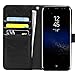 Doormoon Samsung Galaxy S8 Case Wallet, PU Leather [Wrist Strap] Flip Folio [Kickstand Feature] Detachable Cover with Card Slots Cash Pocket Magnetic Closure Case for Samsung Galaxy S8, Black