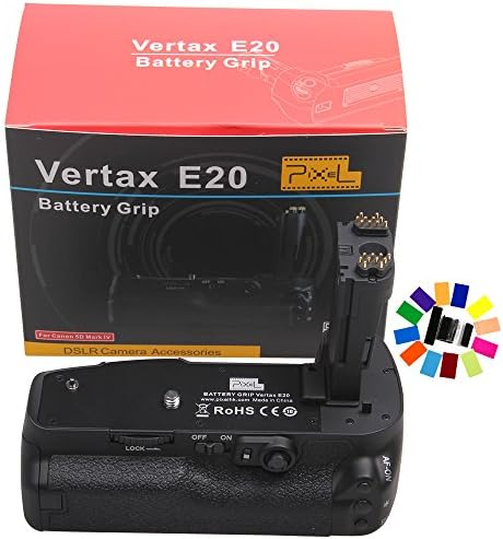 WINOTAR Pixel Vertax E20 Battery Grip for Canon EOS 5D Mark IV DSLR Camera Compatible Batteries of LP-E6/LP-E6N + 12 color Diffusers ( Replacement for Canon BG-E20)